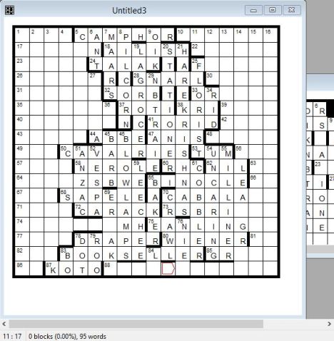 my working grid (from Crossword Solver) for Listener 4278, Generalisation by Samuel